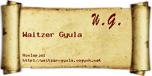 Waitzer Gyula névjegykártya