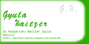 gyula waitzer business card